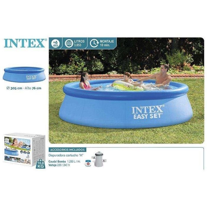 Piscina redonda easy set con depuradora de cartucho capacidad 3853 litros 305x76cm 15