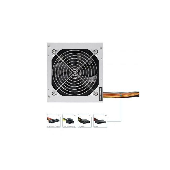 Tooq TQEP-500SSE-O Fuente de Alimentación ATX 500W con Ventilador Silencioso 120mm y Conectores ATX 20+4 pin, CPU 4+4 pin, SATA 2 Tooq TQEP-500SSE-O Fuente de Alimentación ATX 500W con Ventilador Silencioso 120mm y Conectores ATX 20+4 pin, CPU 4+4 pin, SATA 2