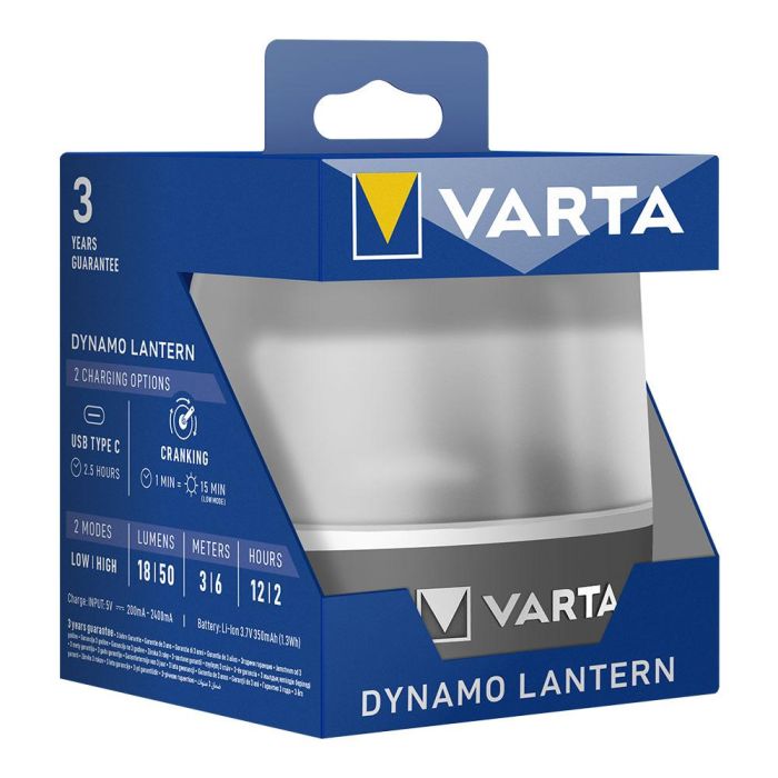 Varta Linterna Dinamo USB C, Linterna Exterior Compacta con Manivela, IP54, 3 Modos de Luz, Gancho Integrado 4 Varta Linterna Dinamo USB C, Linterna Exterior Compacta con Manivela, IP54, 3 Modos de Luz, Gancho Integrado 4
