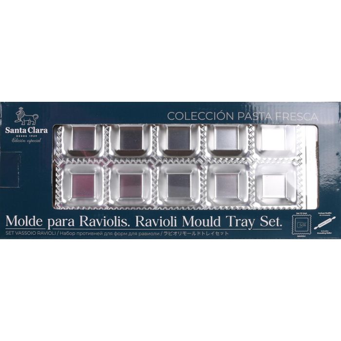 Molde Raviolis Cuadrado con Rodillo Santa Clara (2 Unidades) 2 Molde Raviolis Cuadrado con Rodillo Santa Clara (2 Unidades) 2