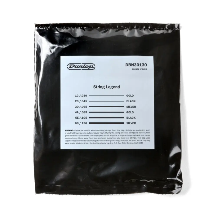DUNLOP Juego Bajo Nickel 6 St. 30-130 Cuerdas para Bajo Eléctrico 2 DUNLOP Juego Bajo Nickel 6 St. 30-130 Cuerdas para Bajo Eléctrico 2