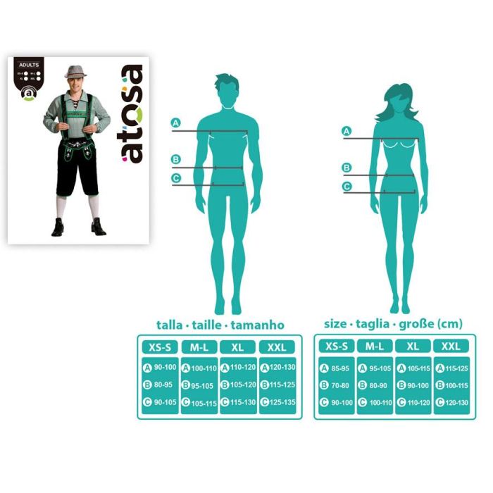 Disfraz Aleman Hombre Adulto XL Verde Camisa Pantalon