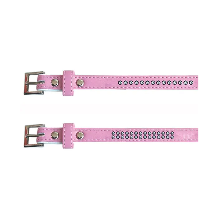 Freedog Collar Polipiel Brillantes Rosa 2.5x55 cm