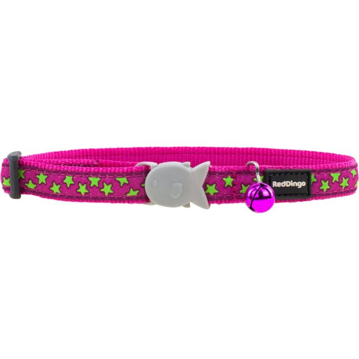 Collar para Gato Red Dingo Stars Lime on Hot 20-32 cm Rosa 1