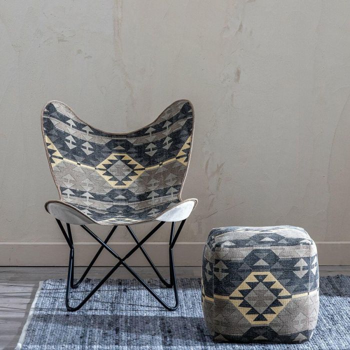 Puff Negro Taupé 45 x 45 x 45 cm