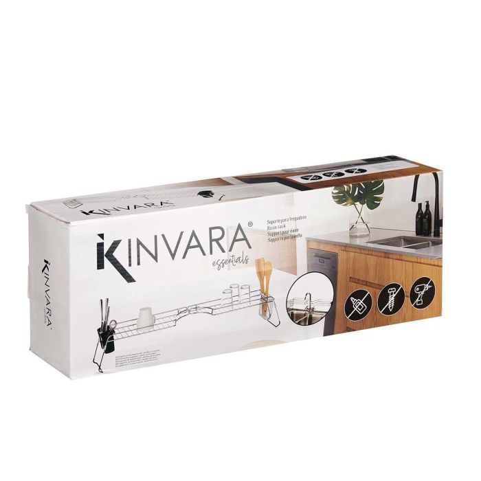 Soporte Fregadero Metal Doble Cubertero Kinvara 44X11CM (4 Unidades) 2 Soporte Fregadero Metal Doble Cubertero Kinvara 44X11CM (4 Unidades) 2