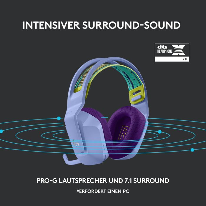Logitech G G733 Auriculares Inalámbricos LIGHTSPEED con Micrófono para Gaming, Ligeros 278g, hasta 29h batería 6