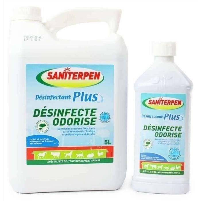 SANITERPEN Desinfectante concentrado para olores Plus - Para alojamiento y equipo para transportar mascotas - 5 L 1 SANITERPEN Desinfectante concentrado para olores Plus - Para alojamiento y equipo para transportar mascotas - 5 L 1