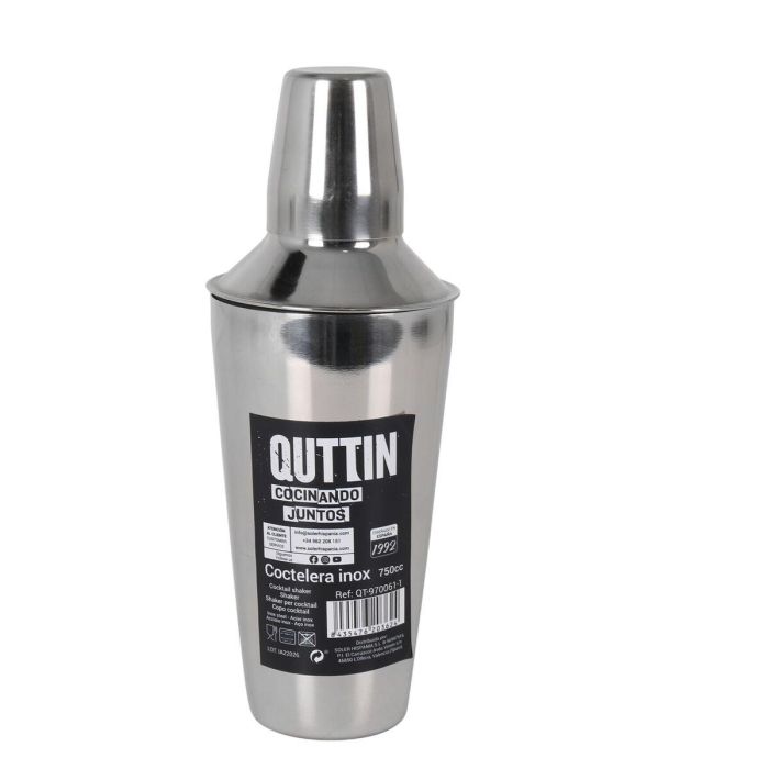 Coctelera Quttin Acero Inoxidable 750 ml ø 9,2 x 25,6 cm (12 Unidades) 1