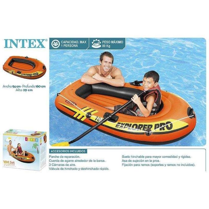 Intex Barca Hinchable Explorer Pro 100 160x94x29 cm para Mayores de 6 Años 3 Intex Barca Hinchable Explorer Pro 100 160x94x29 cm para Mayores de 6 Años 3