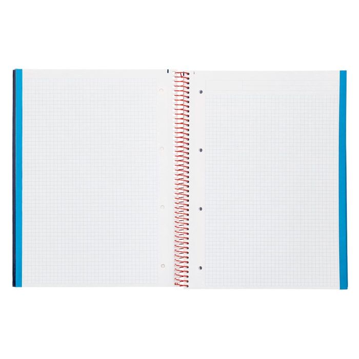 Cuaderno Espiral Liderpapel A4 Micro Jolly Tapa Forrada 140H 75 gr Cuadro 5 mm 5 Bandas 4 Taladros Color Azul 6