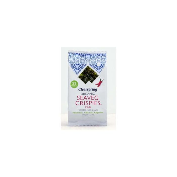 CLEARSPRING Alga Nori Tostada con Chili Snack 4g. Ecológica, Vegana y Sin Gluten