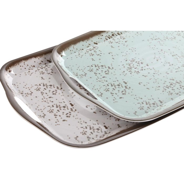 Bandeja Basicos DKD Home Decor Azul Blanco 26.2 x 2 x 36.4 cm (6 Unidades) 2 Bandeja Basicos DKD Home Decor Azul Blanco 26.2 x 2 x 36.4 cm (6 Unidades) 2