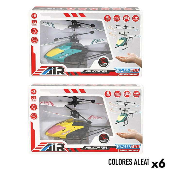 Helicóptero con Radiocontrol Colorbaby (6 Unidades) 4 Helicóptero con Radiocontrol Colorbaby (6 Unidades) 4