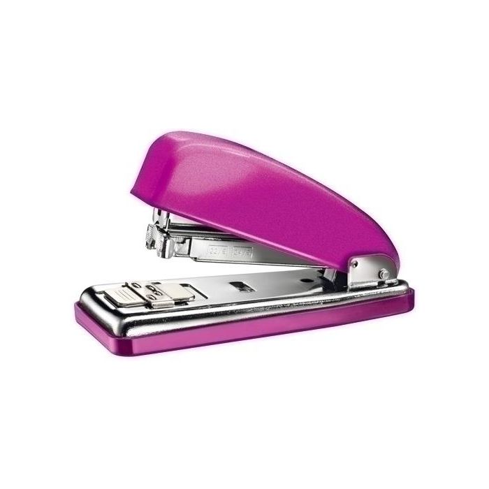 Petrus 226 Grapadora Classic fucsia metalizado, 30 hojas, metálica, tecnología DIT, grapado abierto/cerrado/clavado