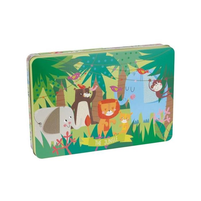 Apli Puzzle La Jungla 24 Piezas en Caja Metálica para Niños +3 Años