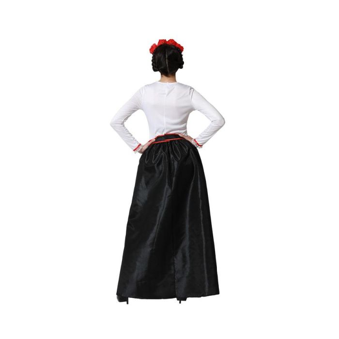 Disfraz Catrina Esqueleto Mexicano para Mujer - Vestido y Cinturón Halloween Talla XS-S 2