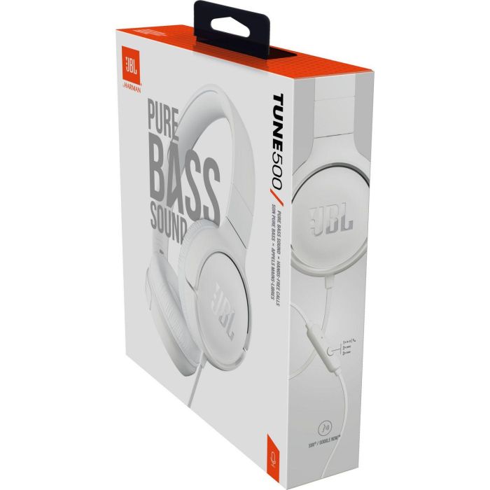 Auriculares JBL Tune 500/ con Micrófono/ Jack 3.5/ Blancos 11 Auriculares JBL Tune 500/ con Micrófono/ Jack 3.5/ Blancos 11