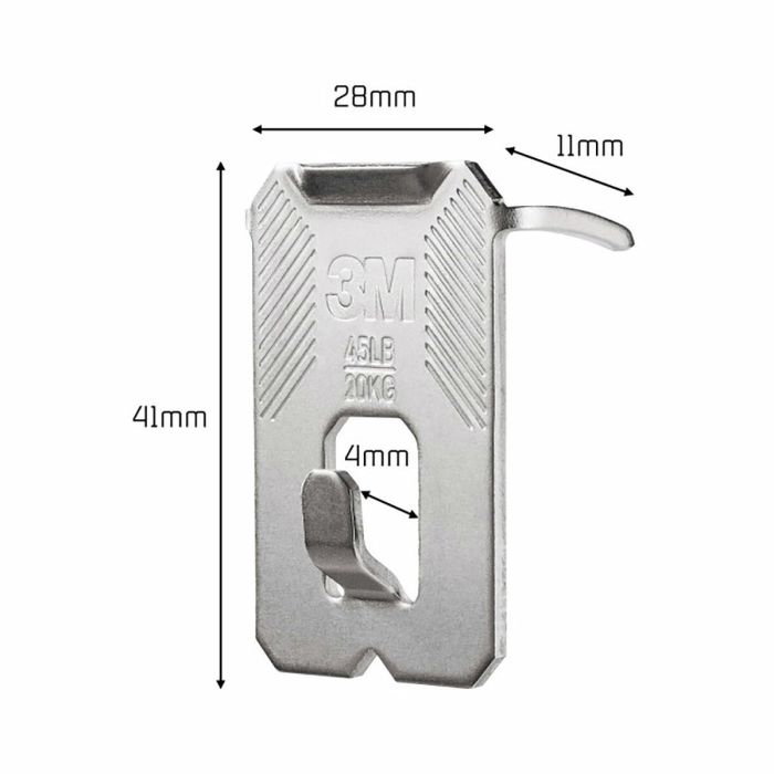 Gancho para colgar 3M 20 kg (2 Unidades) 2 Gancho para colgar 3M 20 kg (2 Unidades) 2