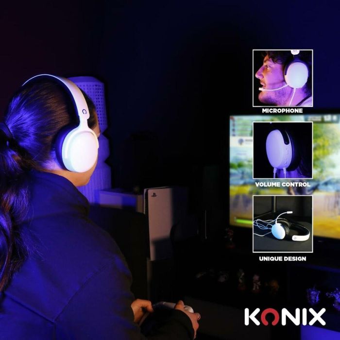Auriculares con Micrófono KONIX Blanco 5 Auriculares con Micrófono KONIX Blanco 5