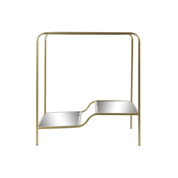 DKD Home Decor Mesita Auxiliar Glam Dorada, con Estructura Metálica y Tapa de Espejo, 50 cm Ancho x 50 cm Largo x 55 cm Alto 2 DKD Home Decor Mesita Auxiliar Glam Dorada, con Estructura Metálica y Tapa de Espejo, 50 cm Ancho x 50 cm Largo x 55 cm Alto 2