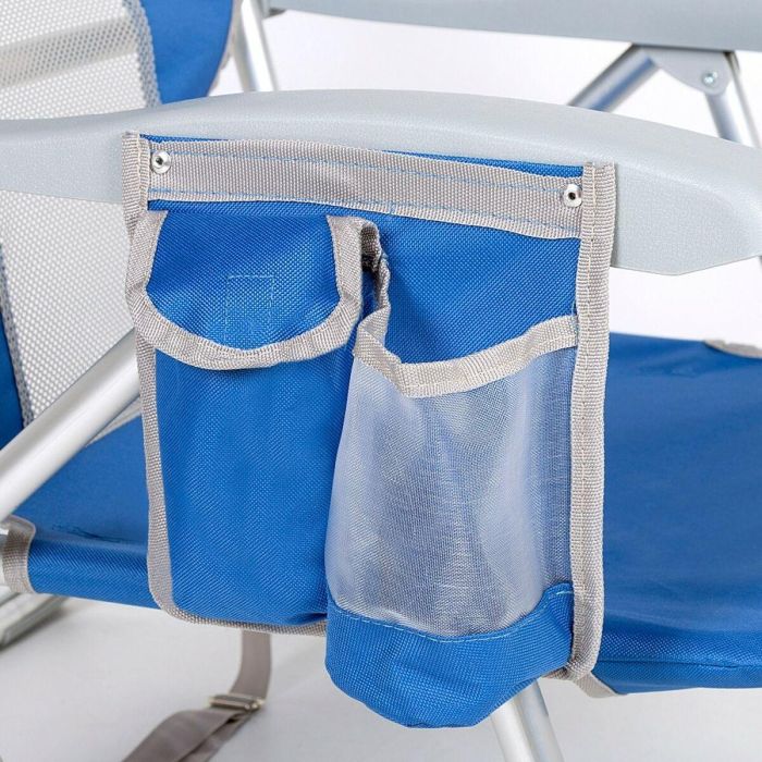 Silla de Playa Aktive Azul Blanco 49 x 78 x 56 cm (2 Unidades) 2