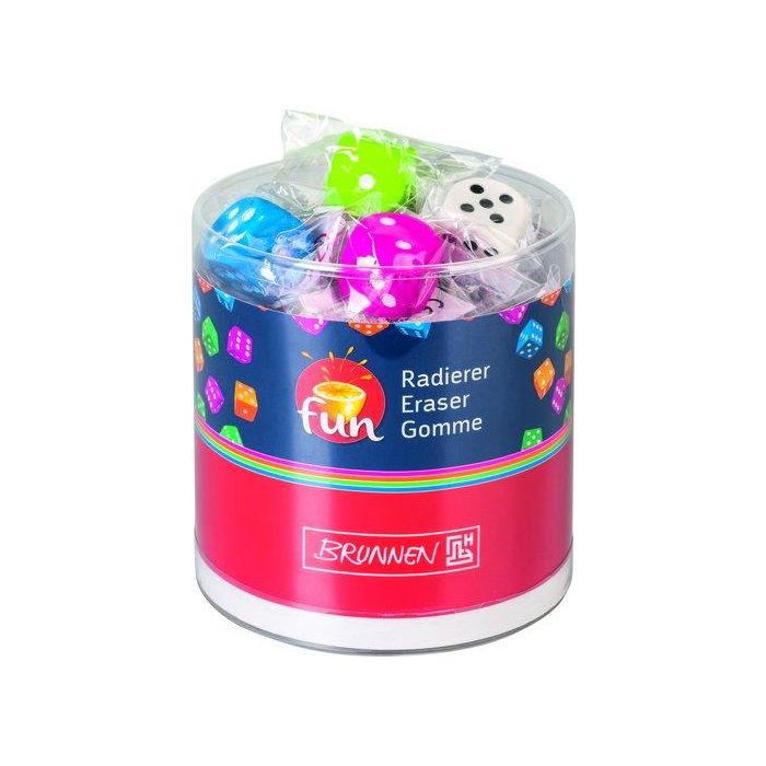 Goma De Borrar Brunnen Fun 3D Dado Surtido Expositor De 20 (4 Col.)