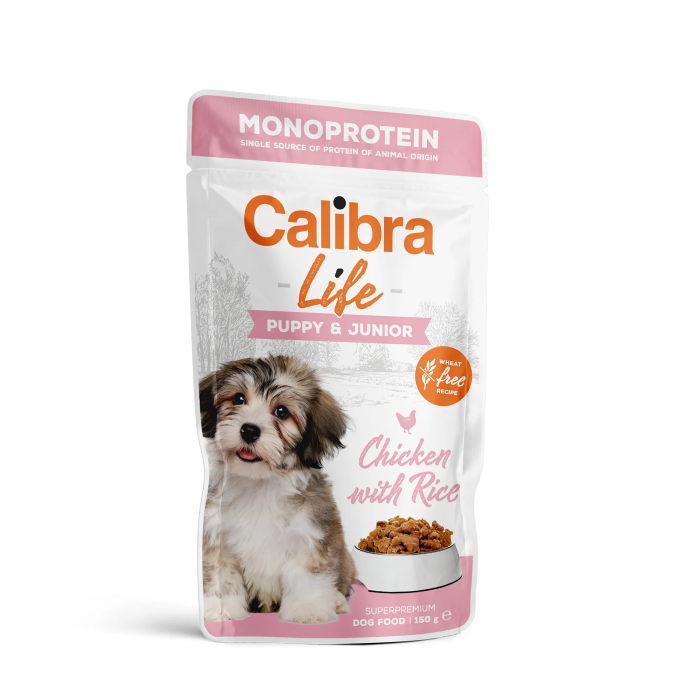 Calibra Dog Life Pouch Puppy&Junior Chicken Alimento Húmedo para Cachorros y Jóvenes con Pollo en Pack de 10x150 gr