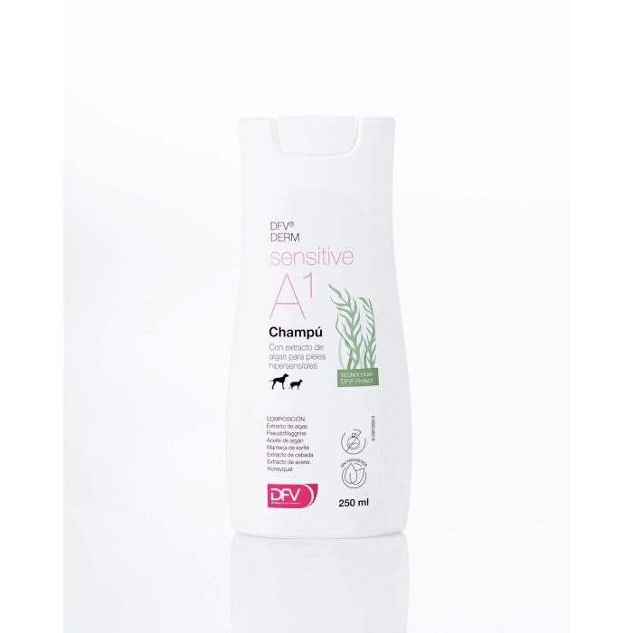 Divasa Dfv Derm Sensitive A1 Champú 250 mL con extracto de algas, aceite de argán y manteca de karité para pieles hipersensibles