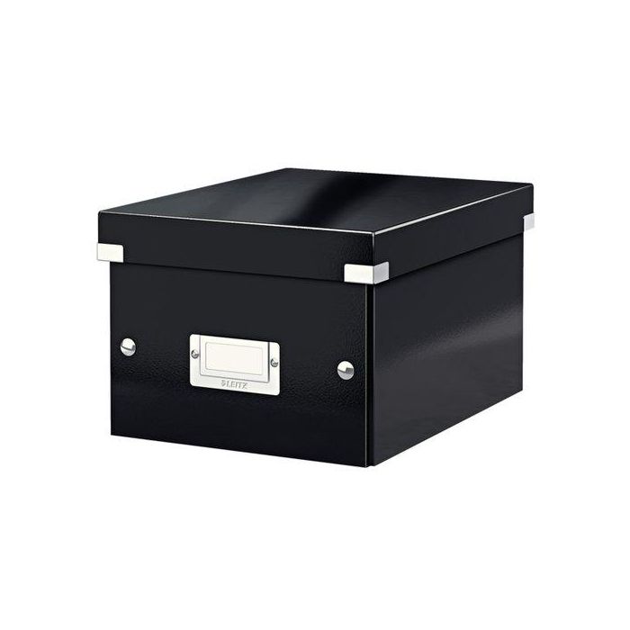 Caja Para Almacenamiento Leitz Click&Store 85% Carton Reciclado 7 Litros Pequeña 216X160X282 Mm Negro