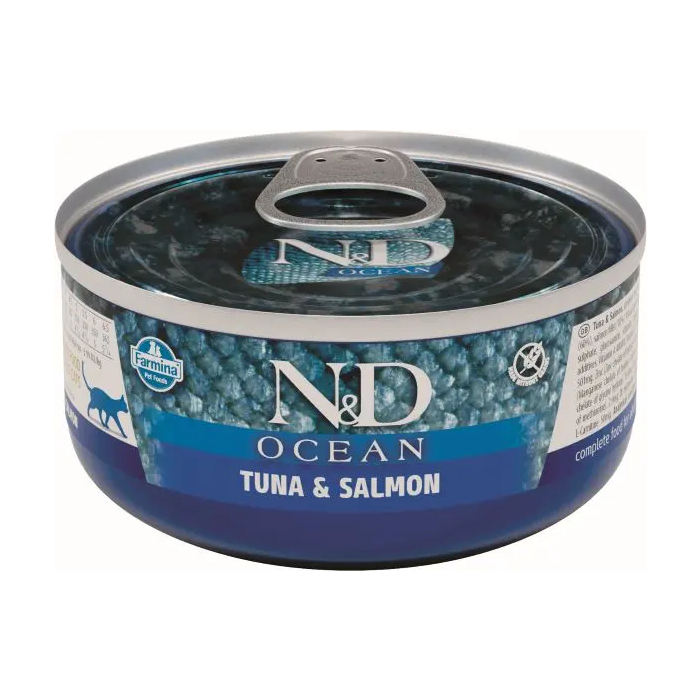 Farmina N&D Cat Ocean Atún Salmón Caja 24x70 gr Farmina N&D Cat Ocean Atún Salmón Caja 24x70 gr