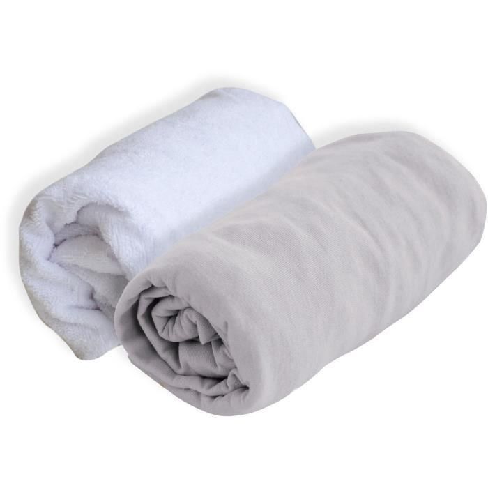 DOMIVA Lote 1 Alese + 1 Sábana ajustable - 60 X 120 Cm - Perla 1 DOMIVA Lote 1 Alese + 1 Sábana ajustable - 60 X 120 Cm - Perla 1
