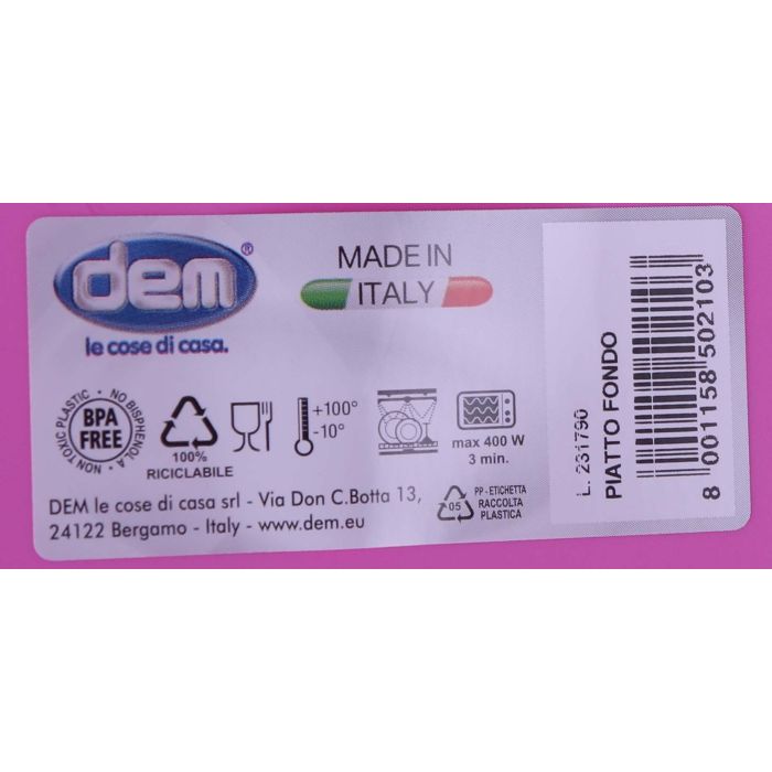 Dem Plato Hondo Bahia Ø22 cm (36 Unidades)