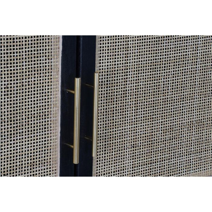 DKD Home Decor Aparador Balines Negro Natural 110 x 30 x 100 cm (Paulownia, MDF, Ratán) 2 DKD Home Decor Aparador Balines Negro Natural 110 x 30 x 100 cm (Paulownia, MDF, Ratán) 2