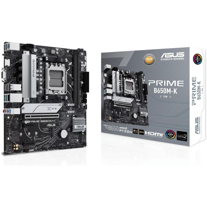 Asus 90MB1F60-M0EAY0 Placa Base Prime B650M-K p/ Socket AM5 AMD Ryzen Micro ATX DDR5 PCIe 5.0 M.2 2.5GbE USB 3.2 Gen 2 0 Asus 90MB1F60-M0EAY0 Placa Base Prime B650M-K p/ Socket AM5 AMD Ryzen Micro ATX DDR5 PCIe 5.0 M.2 2.5GbE USB 3.2 Gen 2 0