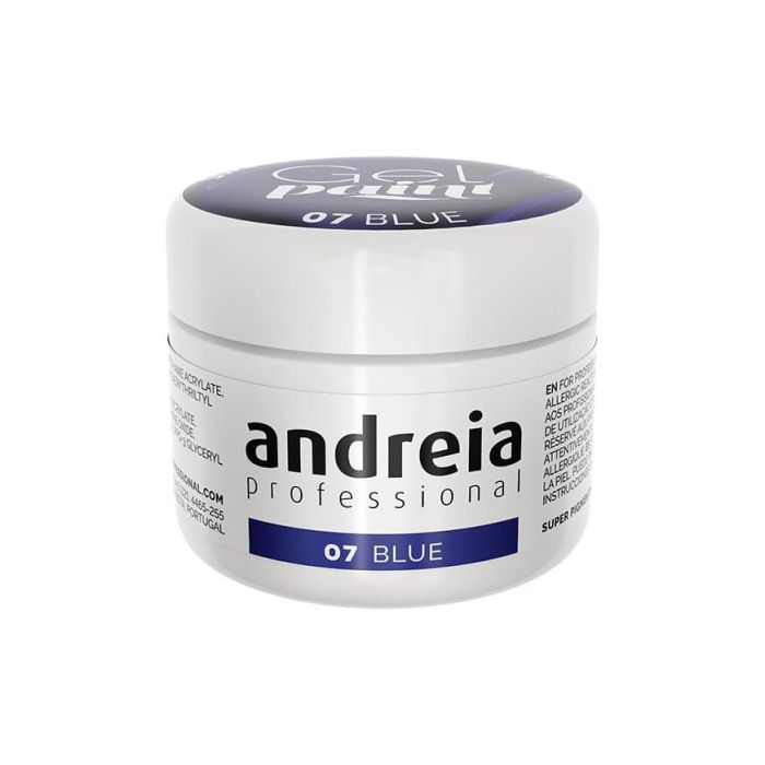 Andreia Gel Paint Azul 07 - Gel de pintura para uñas, 4 ml