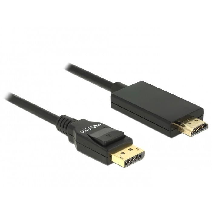 DELOCK Kabel Displayport 1.2 Stecker > High Speed HDMI-A Stecker Passiv 4K 3 m schwarz 1 DELOCK Kabel Displayport 1.2 Stecker > High Speed HDMI-A Stecker Passiv 4K 3 m schwarz 1