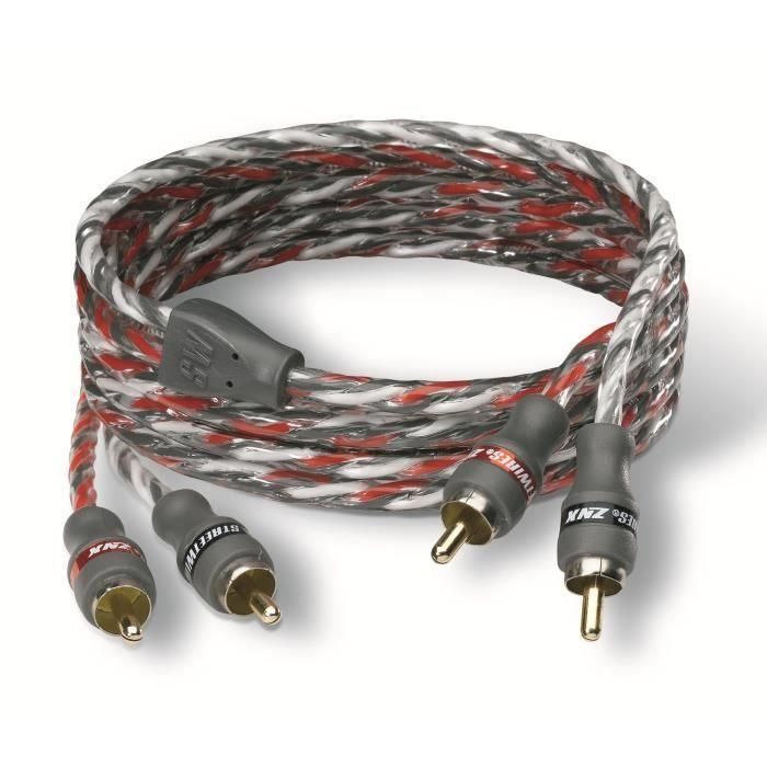 Cable RCA 1 metro - MTX AUDIO - ZNX1.2 - ZeroNoise Estéreo 100% - Cobre HyperTwist UltraFlex antiparasitario simétrico