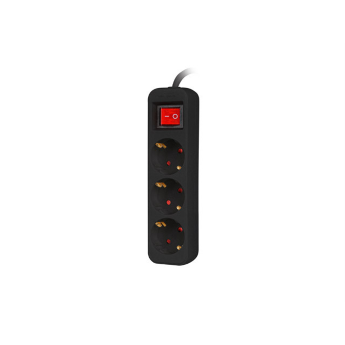 Lanberg PS1-03F-0150-BK base múltiple 1,5 m 3 salidas AC Interior Negro Lanberg PS1-03F-0150-BK base múltiple 1,5 m 3 salidas AC Interior Negro