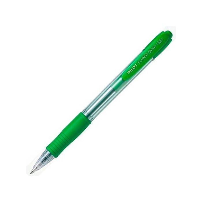 Pilot Bolígrafo Supergrip M Verde Cuerpo Verde, Punta 1.0mm, Retráctil
