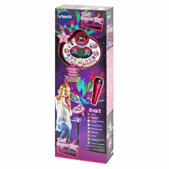 Micrófono kidi super star light-show 9 en 1 ¡puedes conectar tu mp3! 37x42,4x128 cm 2