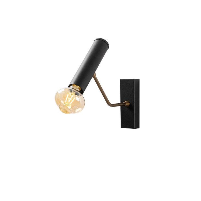 Lianyuan OPV-584TTM1907 Aplique de Pared Dolma 3061, Metal Negro E27, Sin Bombilla