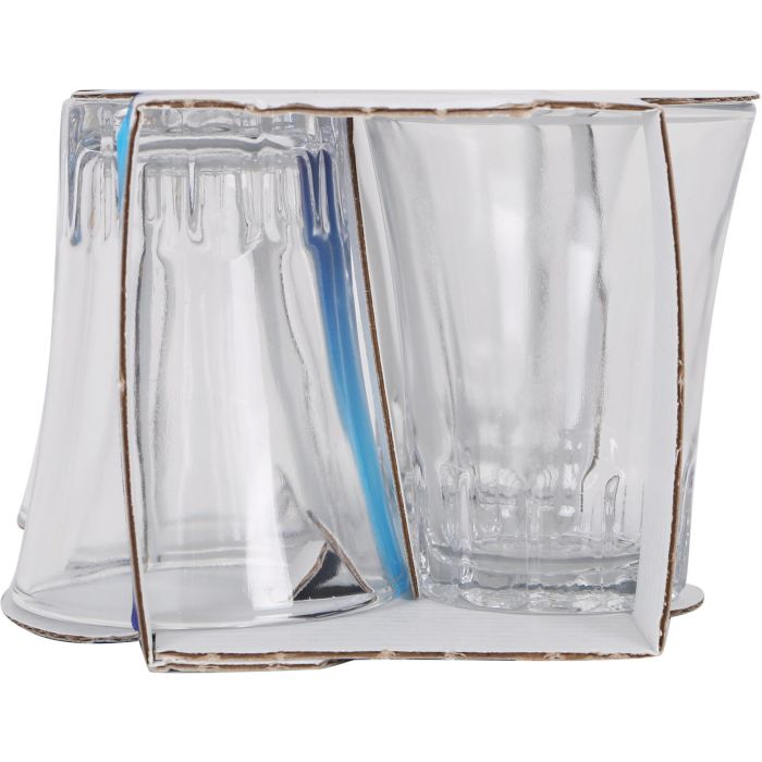 Duralex Juego de 4 Vasos de Vidrio Transparente 13 cl, Colección Amalfi, 6.5 cm de Diámetro x 8.2 cm de Altura (12 Cajas)
