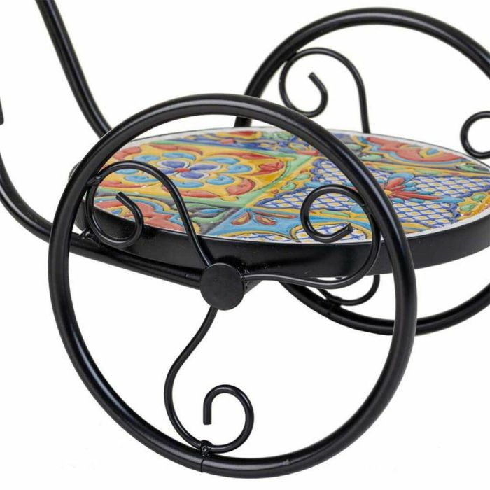 Soporte para Maceta Alexandra House Living Negro Hierro Azulejo Bicicleta 23 x 36 x 53 cm 2