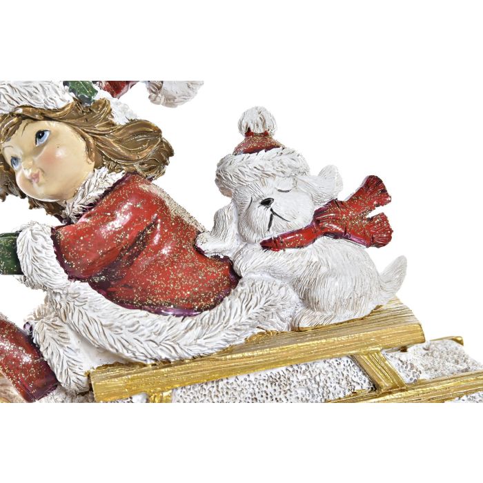 Figura Navidad Tradicional DKD Home Decor Rojo Blanco 6 x 10.5 x 13 cm (2 Unidades) 1