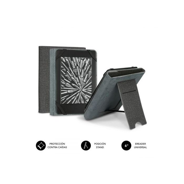 SUBBLIM funda Clever Ebook Stand Case 6" Grey