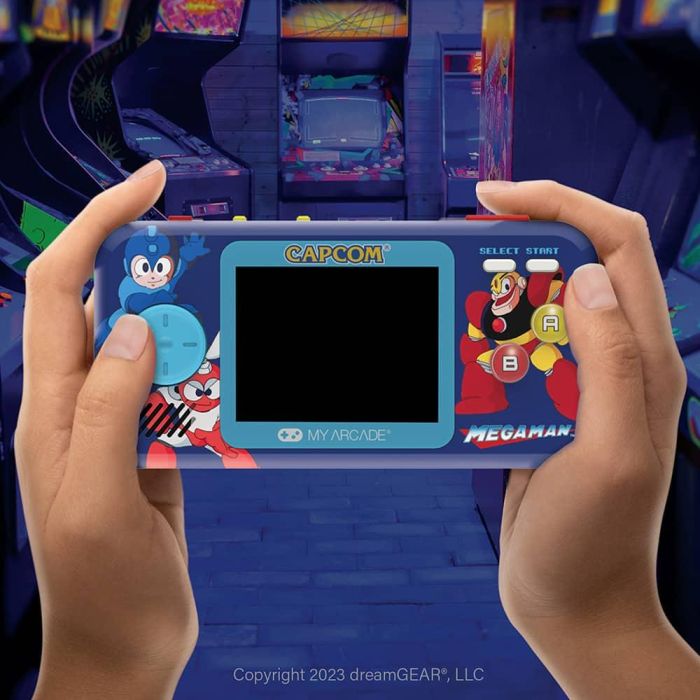 My Arcade JUS1696639164159 Pocket Player PRO Megaman Retrogaming Pantalla 7 cm Alta Resolución, 6 Juegos Mega Man 1