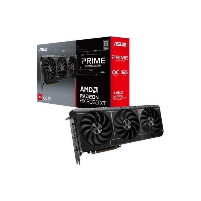 Asus 90YV0LF1-M0NA00 Tarjeta Gráfica Prime Radeon RX 9060 XT OC 16GB GDDR6 Triple Ventilador 0dB Diseño Compacto PCIe 5.0