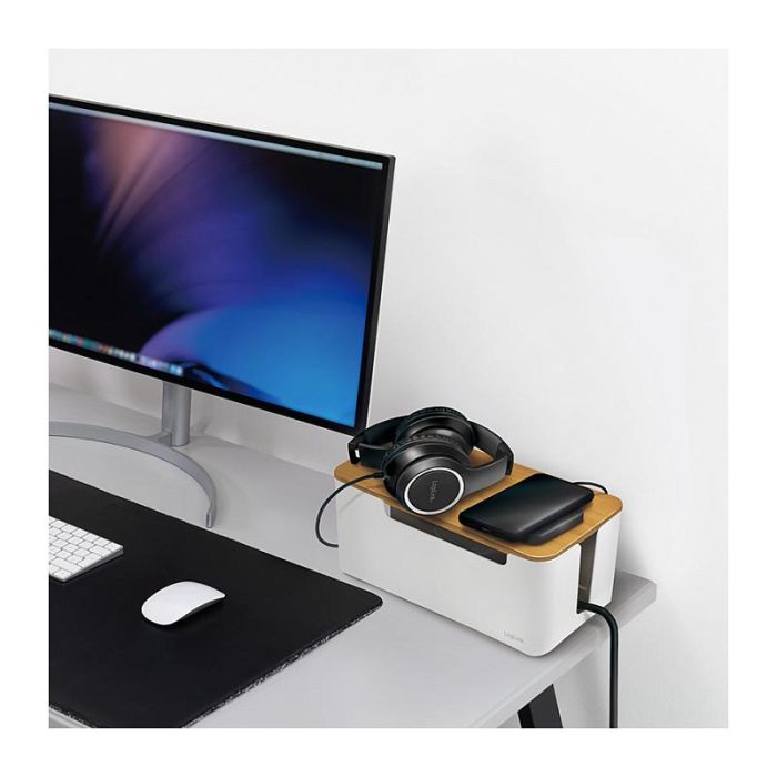 LogiLink KAB0075 Caja Organizadora de Cables con Tapa de Bambú 320 x 140 x 130 mm, Blanca 4 LogiLink KAB0075 Caja Organizadora de Cables con Tapa de Bambú 320 x 140 x 130 mm, Blanca 4