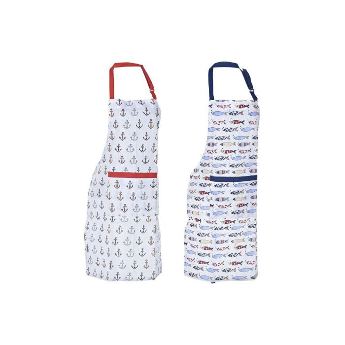 Delantal Mediterraneo DKD Home Decor Azul Rojo 80 x 0.5 x 60 cm Set de 2 (2 Unidades) 1 Delantal Mediterraneo DKD Home Decor Azul Rojo 80 x 0.5 x 60 cm Set de 2 (2 Unidades) 1